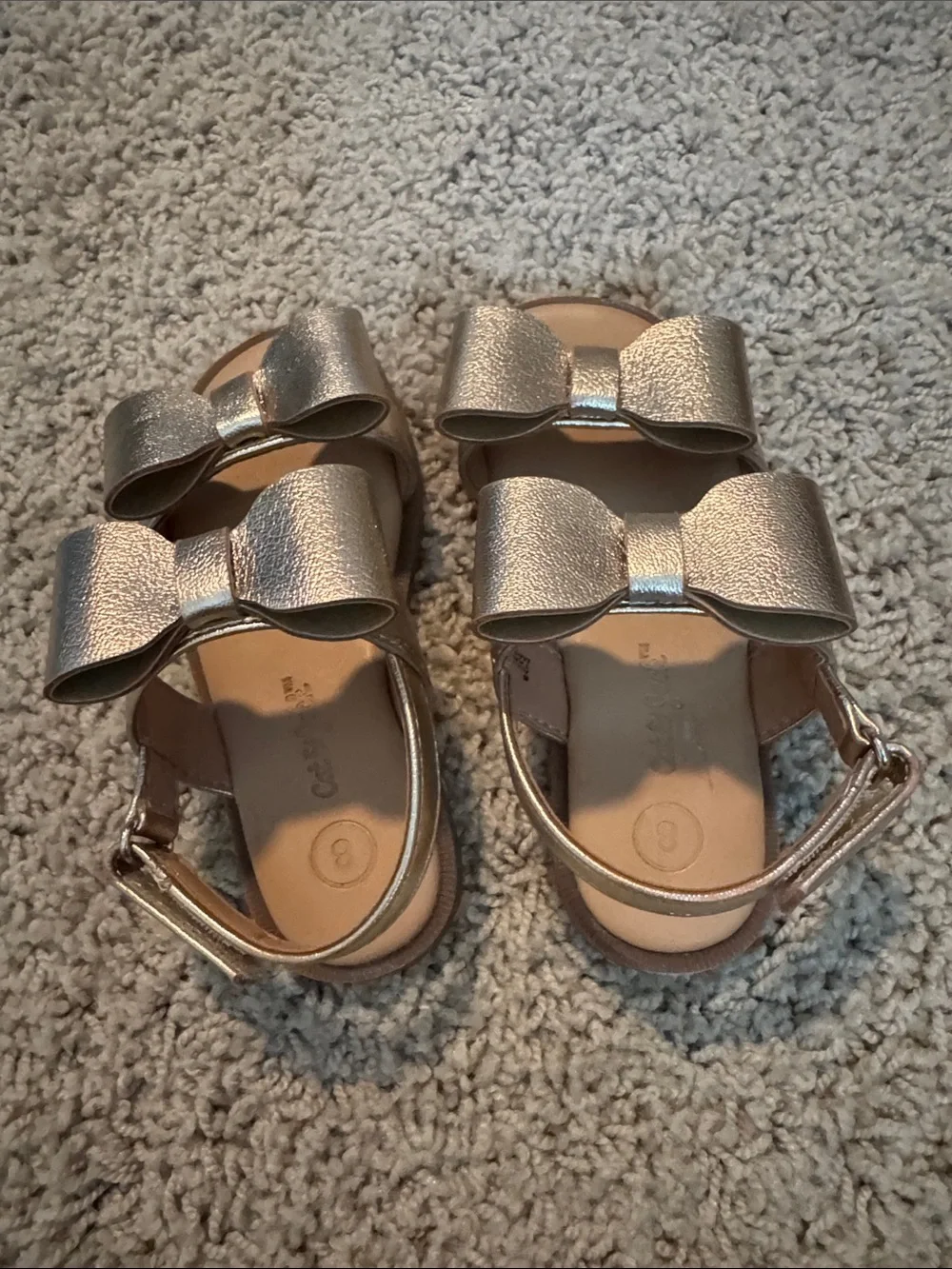 Cat & Jack Metallic Gold Bow Strap Sandals